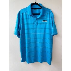 Callaway Men Blue Yucaipa Valley Golf Club Collared Striped Polo Shirt Size XL